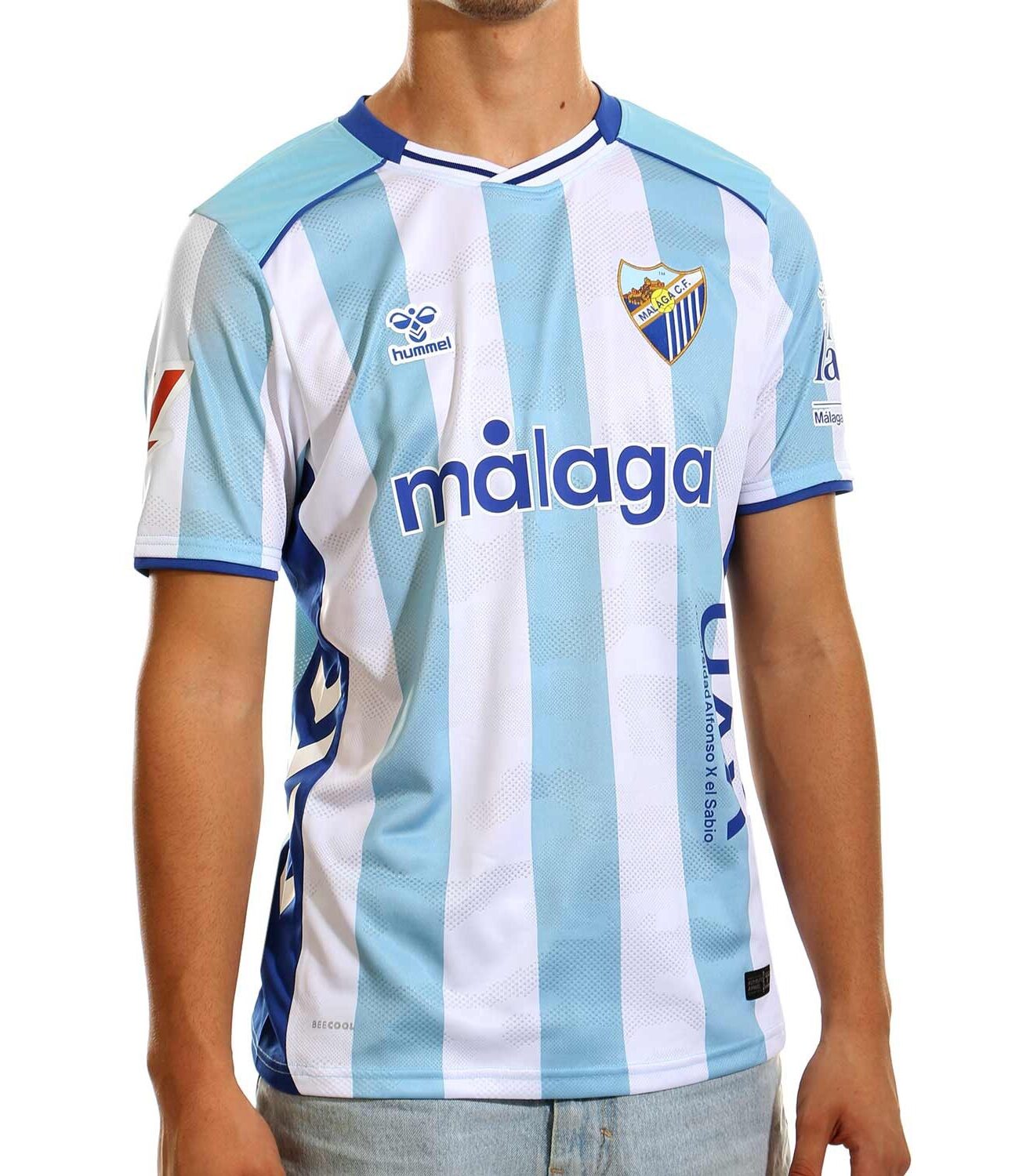 CAMISETA JUEGO OFICIAL HUMMEL 1ª EQUIPACION MALAGA C.F 25/26 ( CON PUBLICIDAD )