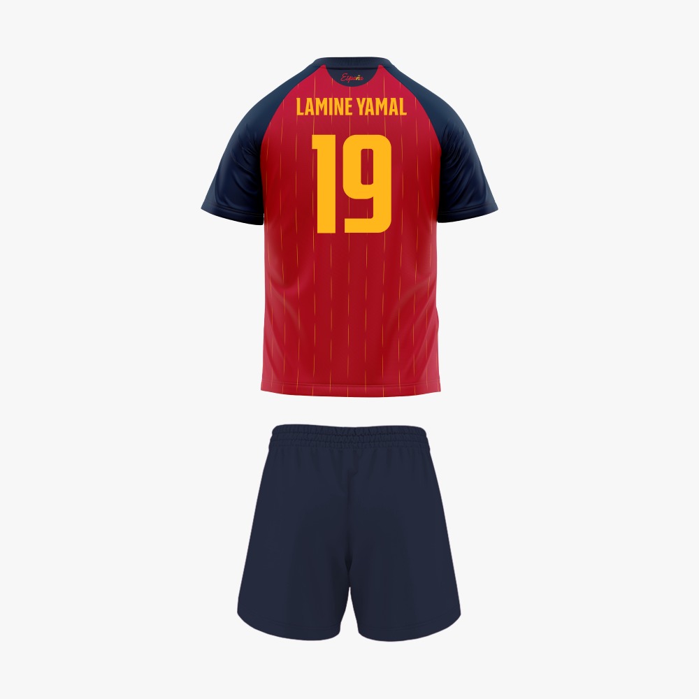 MINIKITS OFICIAL ESPAÑA 1ªEQUIPACION ( MARCA RFEF ) LAMINE YAMAL +19 ( PRODUCTO OFICIAL )
