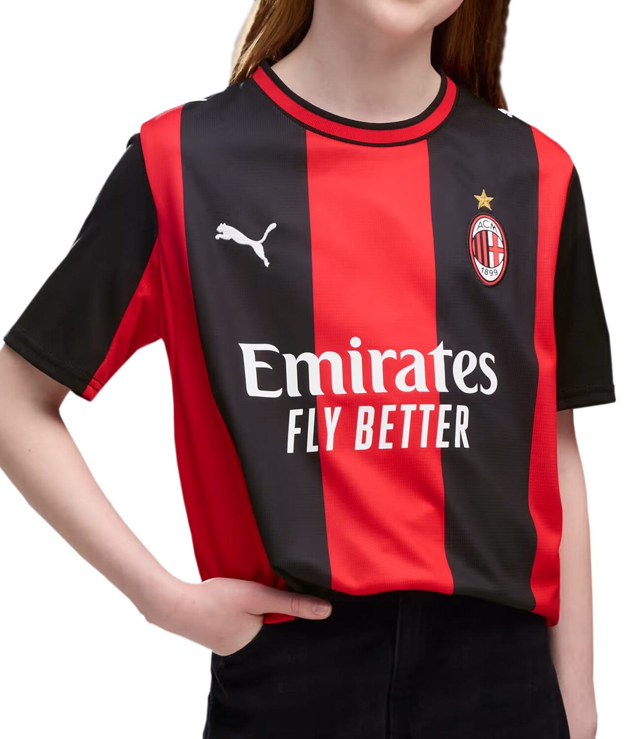 CAMISETA JUEGO OFICIAL PUMA 1ªEQUIPACION AC.MILAN - NIÑO